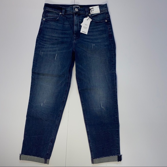 Express Denim - Express Girlfriend High Rise Distressed Jeans 4